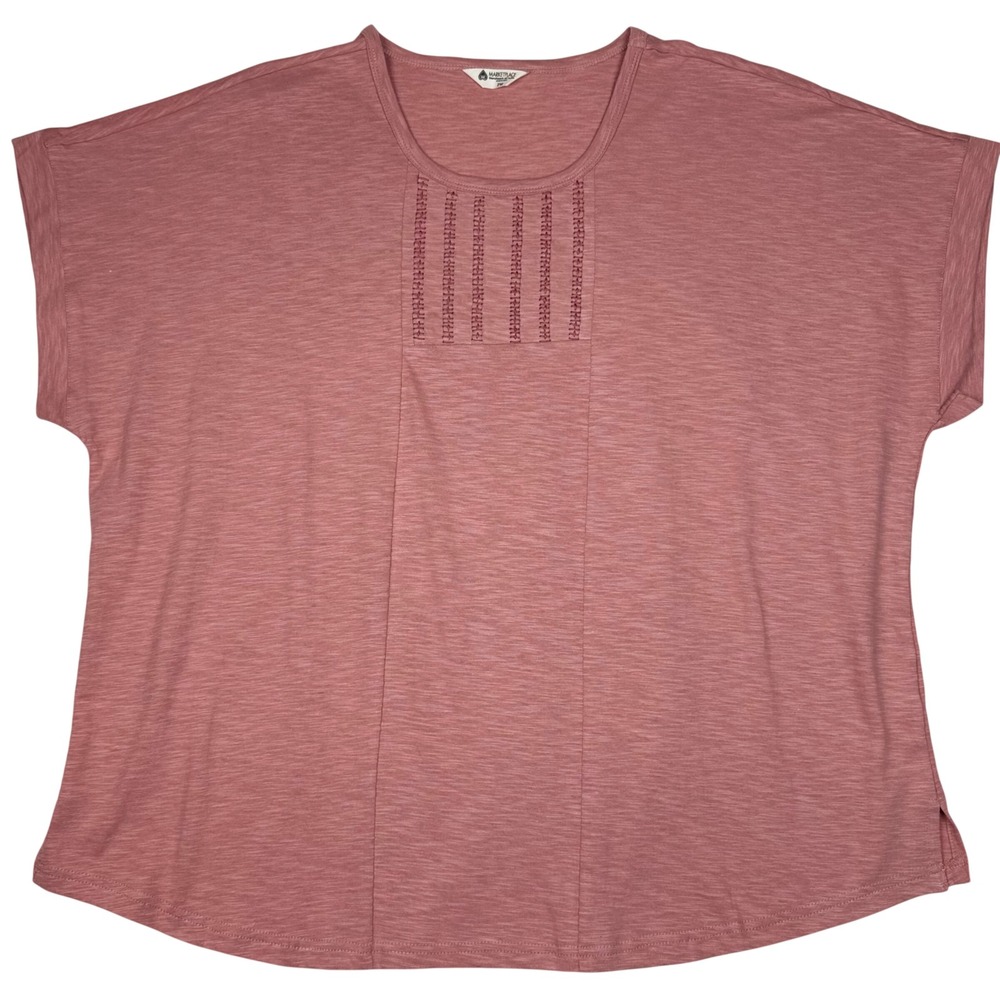 Marketplace Handwork of India Dolman Sleeve Top Womens Plus 2W Pink Boho Chic